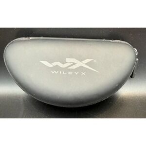 WX WILEYX HARD ZIPPER CASE BLACK WITH WIPE CLOTH EYEGLASSES/SUNGLASSES HARD CASE